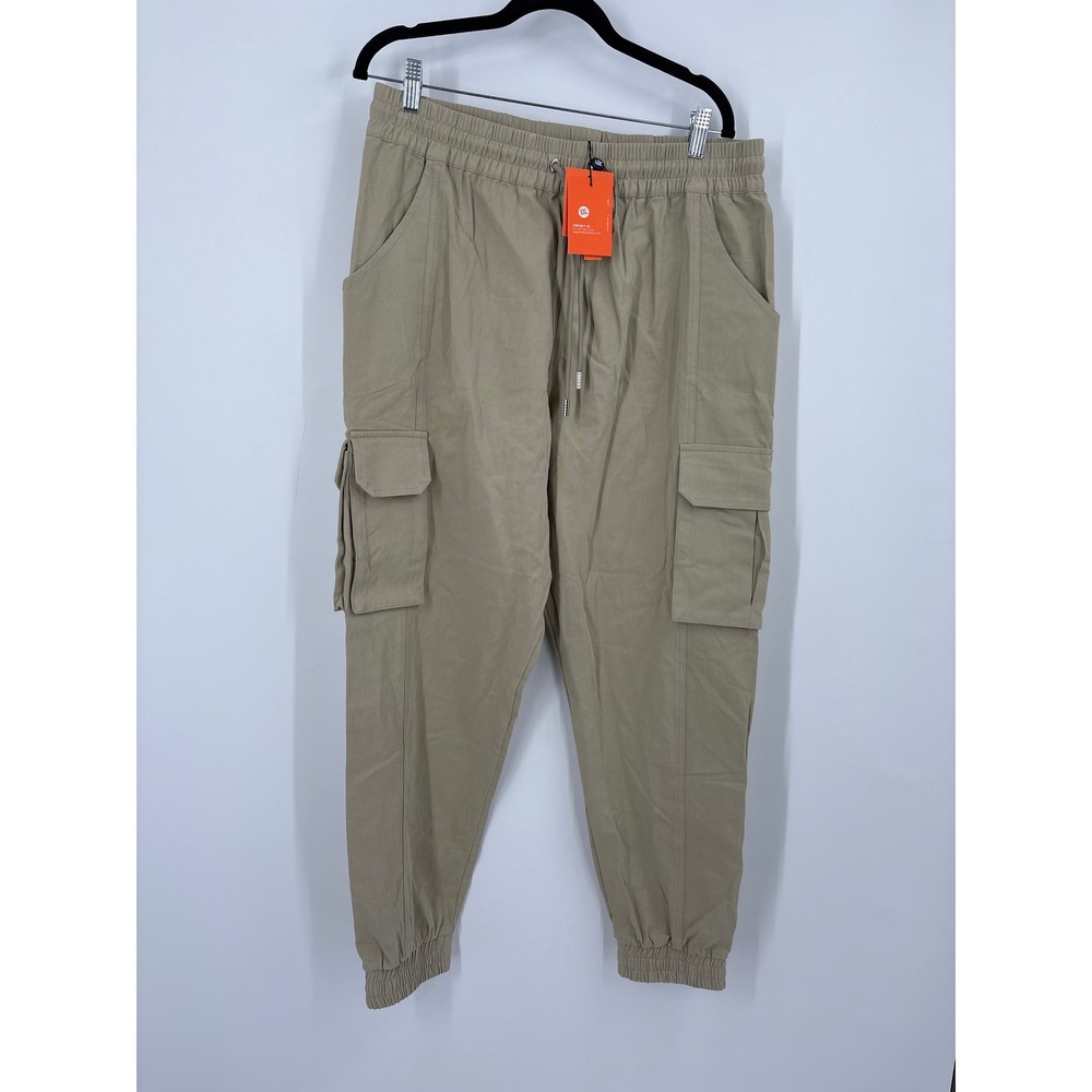YoungLA Mens Cargo Jogger Pants Khaki Tan XXL Athletic Streetwear New With Tags